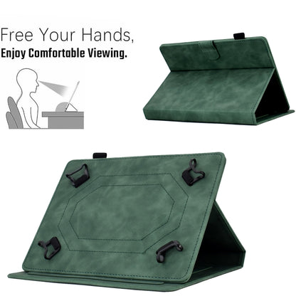 For 8 inch Tablets Peony Butterfly Embossed Leather Tablet Case(Green) - 8 inch by buy2fix | Online Shopping UK | buy2fix