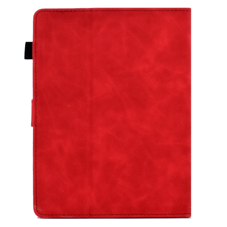 For 8 inch Tablets Peony Butterfly Embossed Leather Tablet Case(Red) - 8 inch by buy2fix | Online Shopping UK | buy2fix