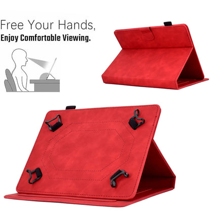 For 8 inch Tablets Peony Butterfly Embossed Leather Tablet Case(Red) - 8 inch by buy2fix | Online Shopping UK | buy2fix
