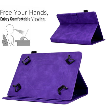 For 10 inch Tablets Peony Butterfly Embossed Leather Tablet Case(Purple) - 10 - 11 inch by buy2fix | Online Shopping UK | buy2fix