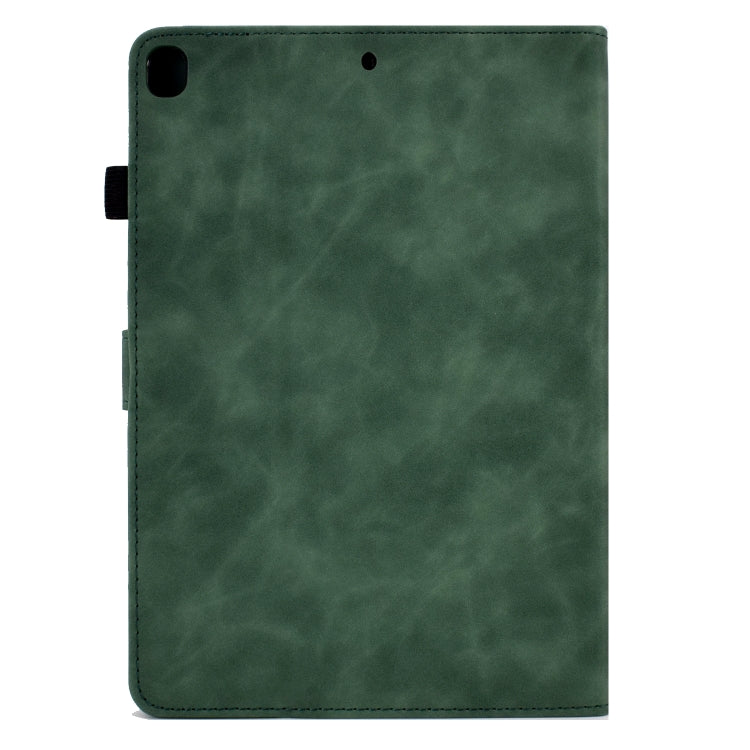For Samsung Galaxy Tab A7 10.4 2020 T500 Peony Butterfly Embossed Leather Smart Tablet Case(Green) by buy2fix