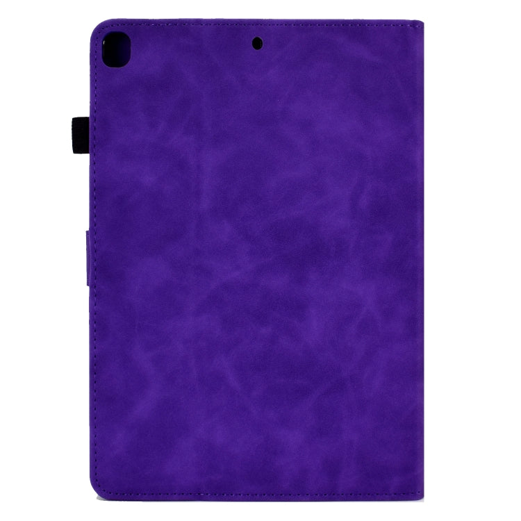 For Samsung Galaxy Tab A7 10.4 2020 T500 Peony Butterfly Embossed Leather Smart Tablet Case(Purple) by buy2fix
