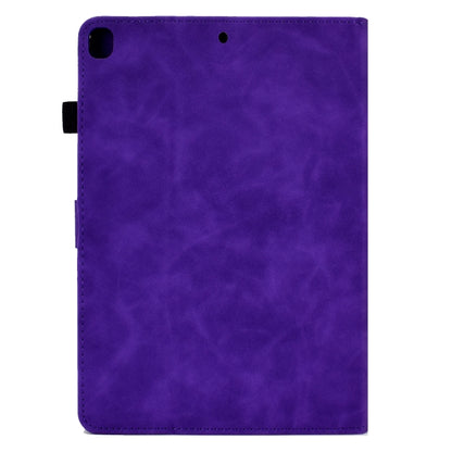For Samsung Galaxy Tab A7 10.4 2020 T500 Peony Butterfly Embossed Leather Smart Tablet Case(Purple) by buy2fix