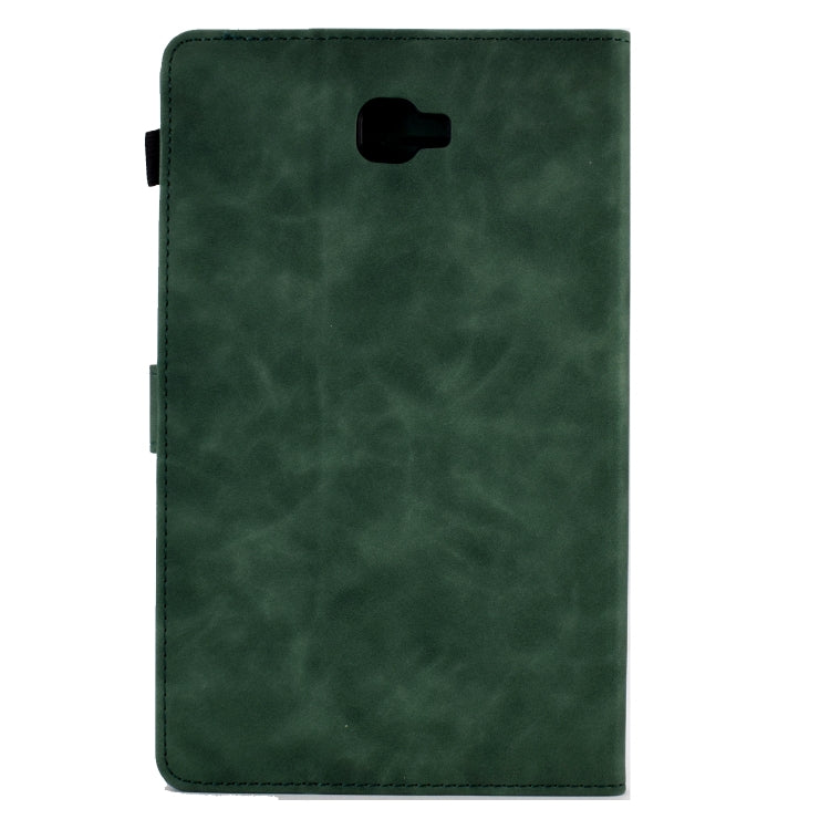 For Samsung Galaxy Tab A 10.1 2016 T580 Peony Butterfly Embossed Leather Smart Tablet Case(Green) by buy2fix