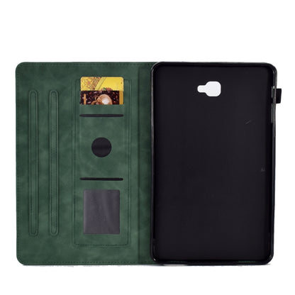 For Samsung Galaxy Tab A 10.1 2016 T580 Peony Butterfly Embossed Leather Smart Tablet Case(Green) by buy2fix