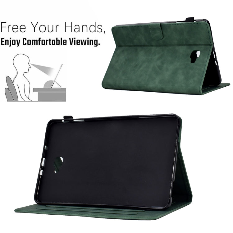 For Samsung Galaxy Tab A 10.1 2016 T580 Peony Butterfly Embossed Leather Smart Tablet Case(Green) by buy2fix
