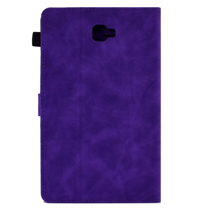 For Samsung Galaxy Tab A 10.1 2016 T580 Peony Butterfly Embossed Leather Smart Tablet Case(Purple) by buy2fix