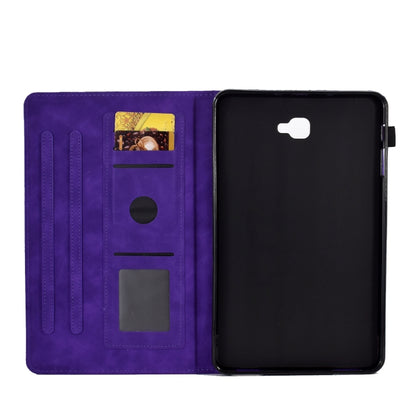 For Samsung Galaxy Tab A 10.1 2016 T580 Peony Butterfly Embossed Leather Smart Tablet Case(Purple) by buy2fix