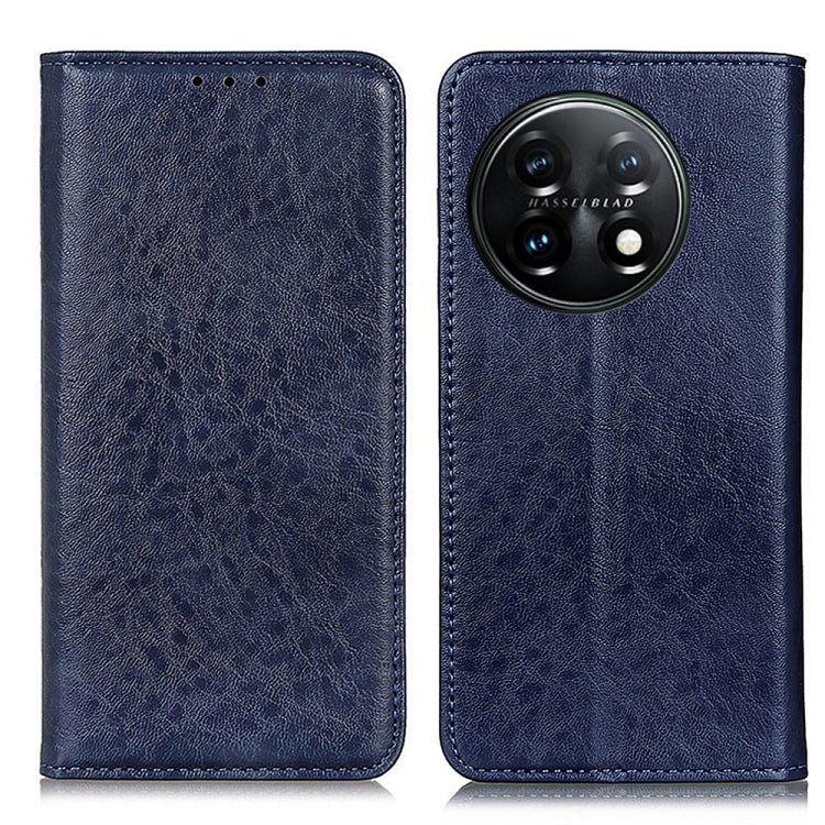 For OnePlus 11 5G Magnetic Crazy Horse Texture Leather Phone Case(Blue) - OnePlus Cases by buy2fix | Online Shopping UK | buy2fix