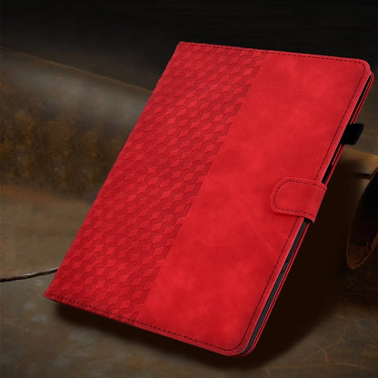 For Samsung Galaxy Tab S7 T870 / S8 X700 Rhombus Embossed Leather Smart Tablet Case(Red) by buy2fix