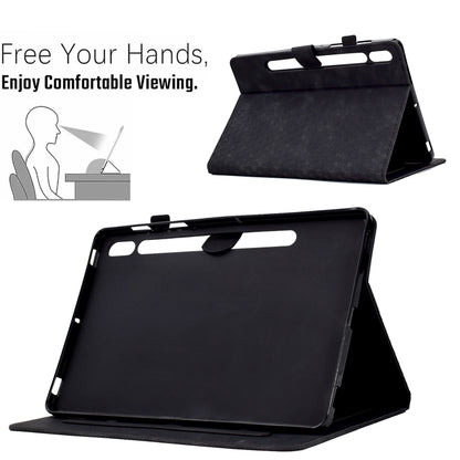 For Samsung Galaxy Tab S7 T870 / S8 X700 Rhombus Embossed Leather Smart Tablet Case(Black) by buy2fix