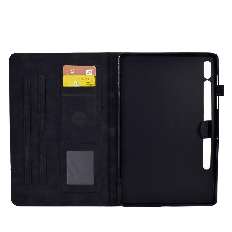 For Samsung Galaxy Tab S7 T870 / S8 X700 Rhombus Embossed Leather Smart Tablet Case(Black) by buy2fix