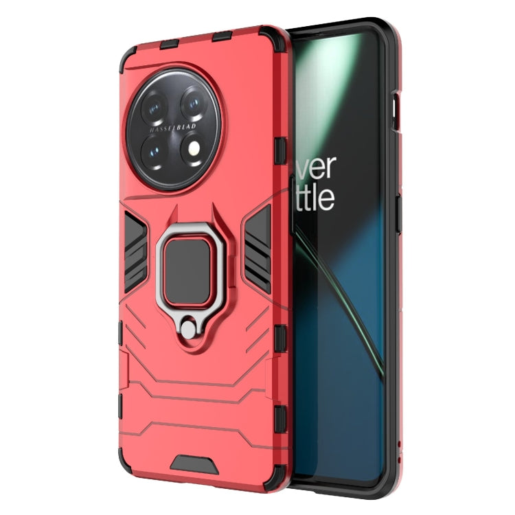 For OnePlus 11 5G Magnetic Ring Holder PC + TPU Phone Case(Red) - OnePlus Cases by buy2fix | Online Shopping UK | buy2fix