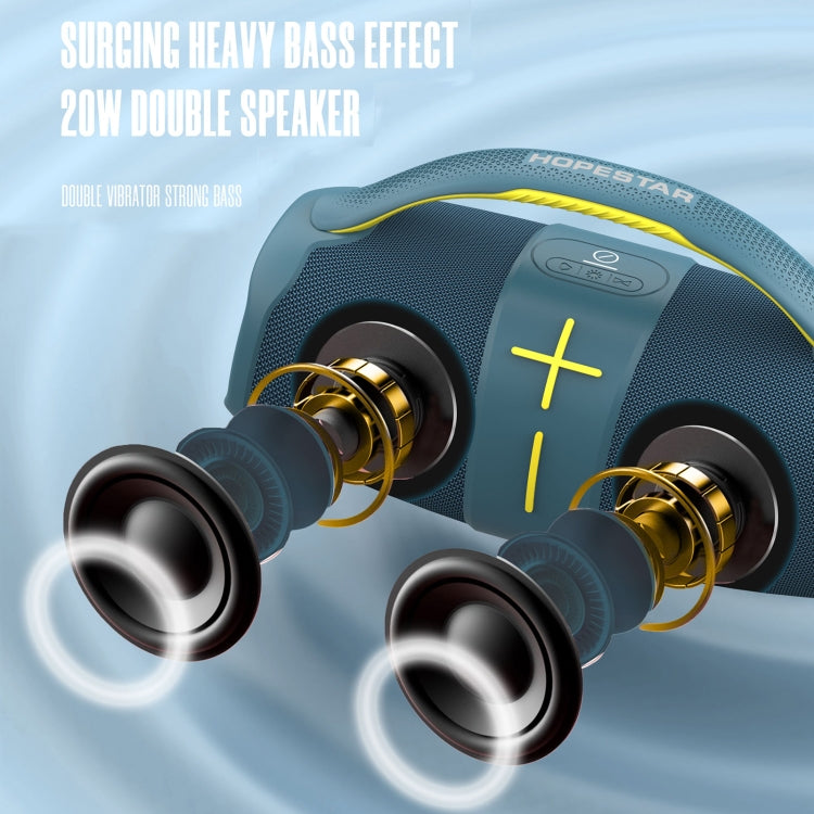 HOPESTAR H60 20W Outdoor Portable Waterproof Wireless Bluetooth Speaker(Blue) - Waterproof Speaker by HOPESTAR | Online Shopping UK | buy2fix