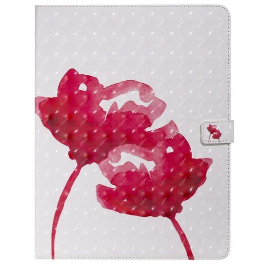 For iPad Pro 12.9 (2020) 3D Colored Drawing Horizontal Flip Leather Tablet Case with Holder & Card Slot & Wallet(Red Rose) - iPad Pro 12.9 (2020) Cases by buy2fix | Online Shopping UK | buy2fix