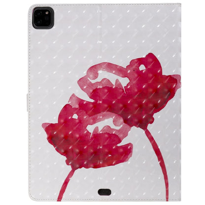 For iPad Pro 12.9 (2020) 3D Colored Drawing Horizontal Flip Leather Tablet Case with Holder & Card Slot & Wallet(Red Rose) - iPad Pro 12.9 (2020) Cases by buy2fix | Online Shopping UK | buy2fix