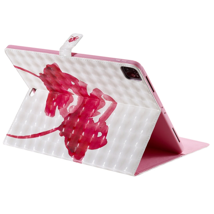 For iPad Pro 12.9 (2020) 3D Colored Drawing Horizontal Flip Leather Tablet Case with Holder & Card Slot & Wallet(Red Rose) - iPad Pro 12.9 (2020) Cases by buy2fix | Online Shopping UK | buy2fix