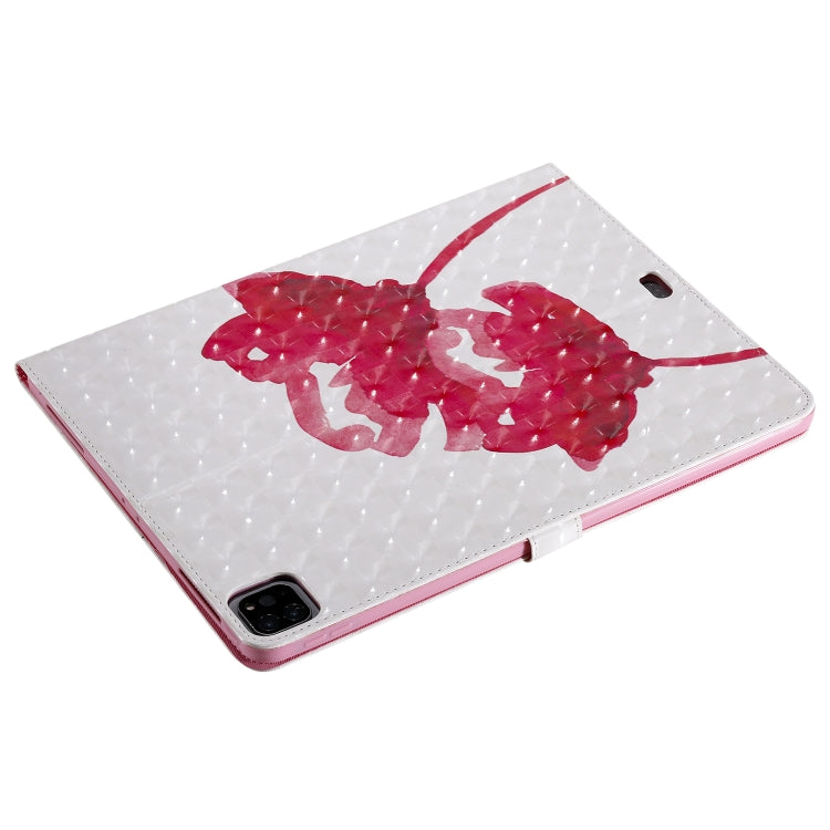 For iPad Pro 12.9 (2020) 3D Colored Drawing Horizontal Flip Leather Tablet Case with Holder & Card Slot & Wallet(Red Rose) - iPad Pro 12.9 (2020) Cases by buy2fix | Online Shopping UK | buy2fix