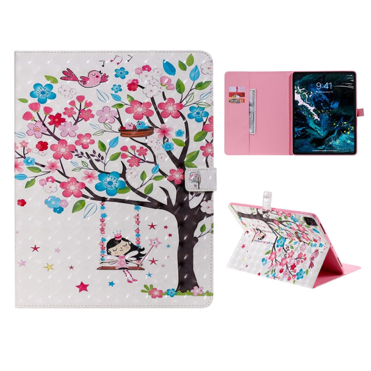 For iPad Pro 12.9 (2020) 3D Colored Drawing Horizontal Flip Leather Tablet Case with Holder & Card Slot & Wallet(Girl Under The Tree) - iPad Pro 12.9 (2020) Cases by buy2fix | Online Shopping UK | buy2fix
