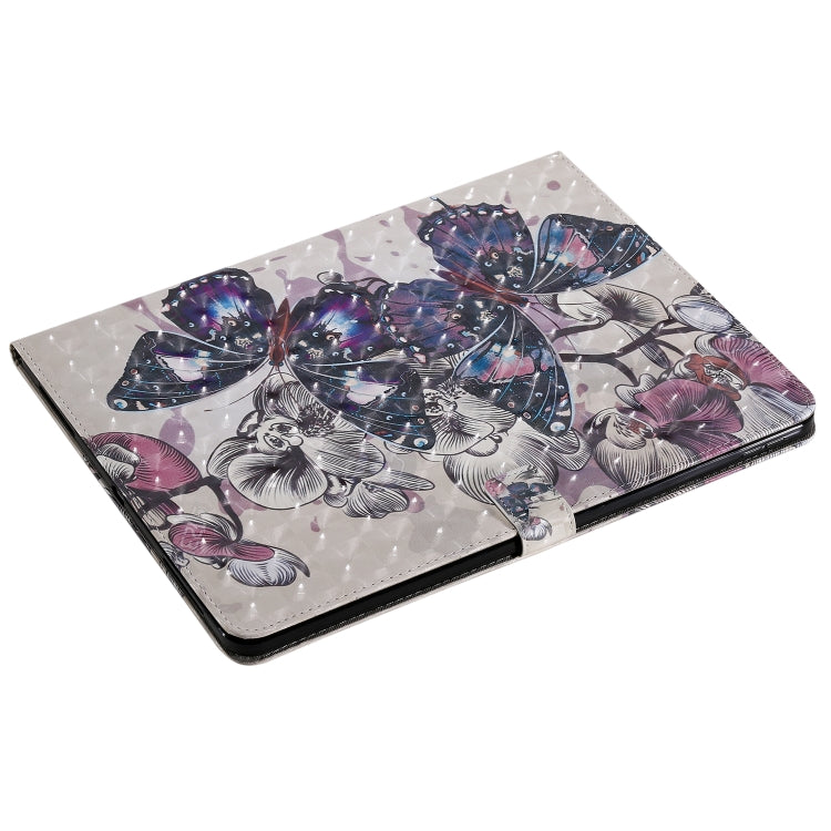 For iPad Pro 12.9 (2020) 3D Colored Drawing Horizontal Flip Leather Tablet Case with Holder & Card Slot & Wallet(Black Butterfly) - iPad Pro 12.9 (2020) Cases by buy2fix | Online Shopping UK | buy2fix