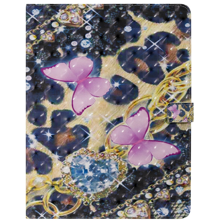 For iPad Pro 12.9 (2020) 3D Colored Drawing Horizontal Flip Leather Tablet Case with Holder & Card Slot & Wallet(Pink Butterfly) - iPad Pro 12.9 (2020) Cases by buy2fix | Online Shopping UK | buy2fix