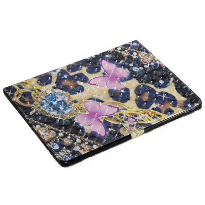 For iPad Pro 12.9 (2020) 3D Colored Drawing Horizontal Flip Leather Tablet Case with Holder & Card Slot & Wallet(Pink Butterfly) - iPad Pro 12.9 (2020) Cases by buy2fix | Online Shopping UK | buy2fix