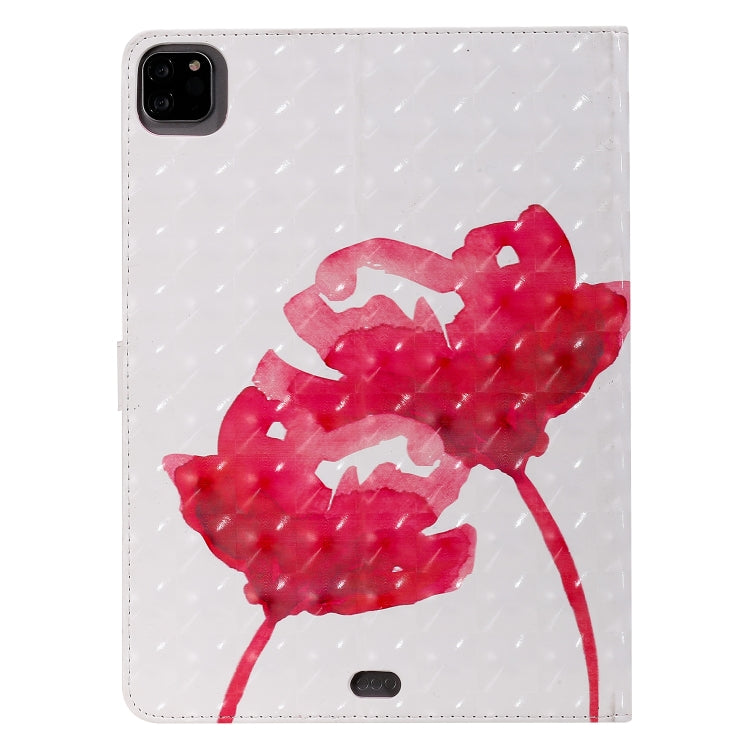 For iPad Pro 11 (2020) 3D Colored Drawing Horizontal Flip Leather Tablet Case with Holder & Card Slot & Wallet(Red Rose) - iPad Pro 11 (2020) Cases by buy2fix | Online Shopping UK | buy2fix