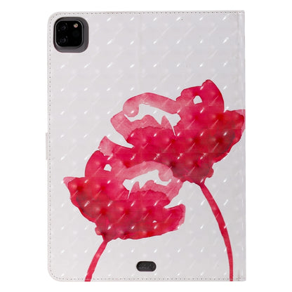 For iPad Pro 11 (2020) 3D Colored Drawing Horizontal Flip Leather Tablet Case with Holder & Card Slot & Wallet(Red Rose) - iPad Pro 11 (2020) Cases by buy2fix | Online Shopping UK | buy2fix