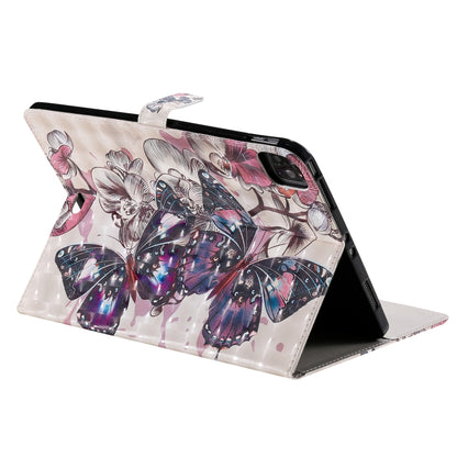 For iPad Pro 11 (2020) 3D Colored Drawing Horizontal Flip Leather Tablet Case with Holder & Card Slot & Wallet(Black Butterfly) - iPad Pro 11 (2020) Cases by buy2fix | Online Shopping UK | buy2fix