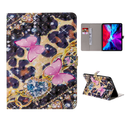 For iPad Pro 11 (2020) 3D Colored Drawing Horizontal Flip Leather Tablet Case with Holder & Card Slot & Wallet(Pink Butterfly) - iPad Pro 11 (2020) Cases by buy2fix | Online Shopping UK | buy2fix