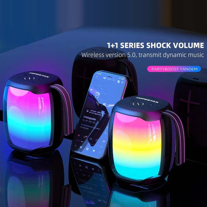 HOPESTAR P50 mini TWS Outdoor RGB Light IPX6 Waterproof Bluetooth Speaker(Grey) - Waterproof Speaker by HOPESTAR | Online Shopping UK | buy2fix