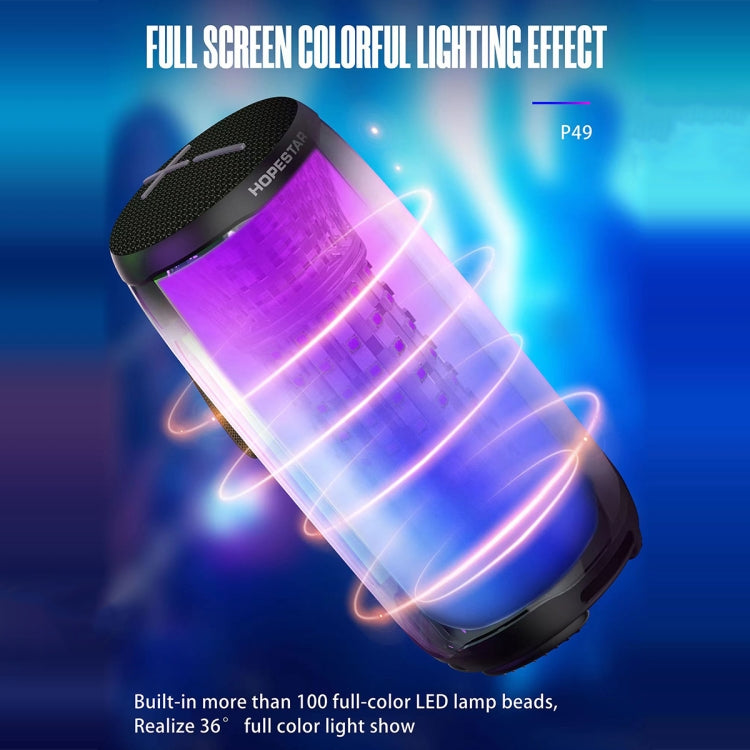 HOPESTAR P49 Tone Pulse RGB Light Waterproof Bluetooth Speaker(Blue) - Desktop Speaker by HOPESTAR | Online Shopping UK | buy2fix