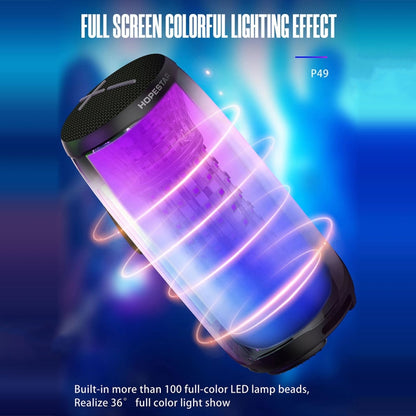 HOPESTAR P49 Tone Pulse RGB Light Waterproof Bluetooth Speaker(Blue) - Desktop Speaker by HOPESTAR | Online Shopping UK | buy2fix