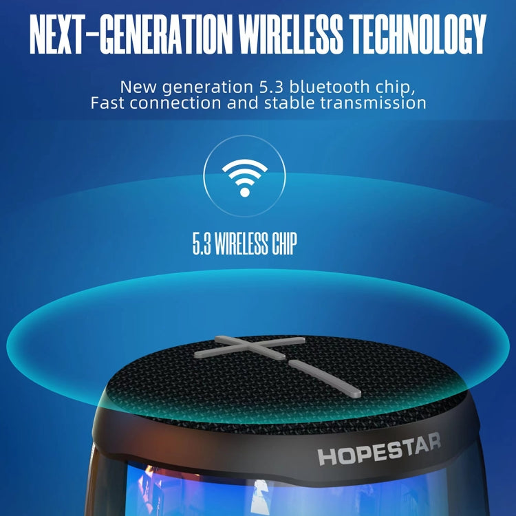HOPESTAR P49 Tone Pulse RGB Light Waterproof Bluetooth Speaker(Black) - Desktop Speaker by HOPESTAR | Online Shopping UK | buy2fix