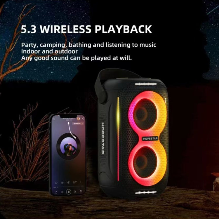 HOPESTAR Party200 mini Portable Tone Pulse RGB Light Bluetooth Speaker(Black) - Waterproof Speaker by HOPESTAR | Online Shopping UK | buy2fix