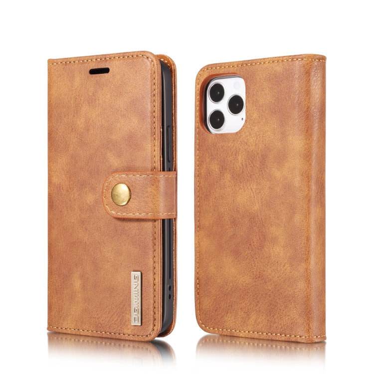 For iPhone 12/12 Pro DG.MING Crazy Horse Texture Detachable Magnetic Leather Case(Brown) - iPhone 12 / 12 Pro Cases by DG.MING | Online Shopping UK | buy2fix