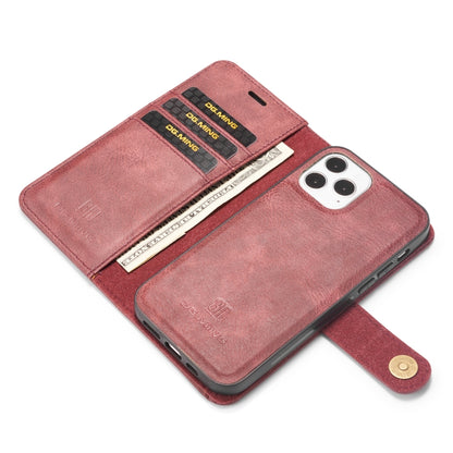 For iPhone 12 Pro Max DG.MING Crazy Horse Texture Detachable Magnetic Leather Case(Red) by DG.MING