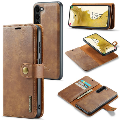 For Samsung Galaxy S23 5G DG.MING Crazy Horse Texture Detachable Magnetic Leather Case(Brown) by DG.MING