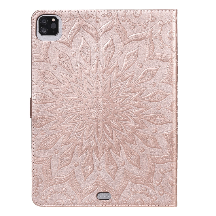 For iPad Pro 11 (2020) Pressed Printing Butterfly Pattern Horizontal Flip Leather Tablet Case with Holder & Card Slots & Wallet(Rose Gold) - iPad Pro 11 (2020) Cases by buy2fix | Online Shopping UK | buy2fix