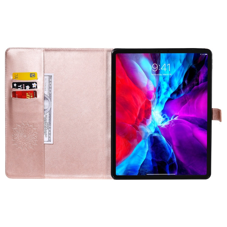 For iPad Pro 11 (2020) Pressed Printing Butterfly Pattern Horizontal Flip Leather Tablet Case with Holder & Card Slots & Wallet(Rose Gold) - iPad Pro 11 (2020) Cases by buy2fix | Online Shopping UK | buy2fix