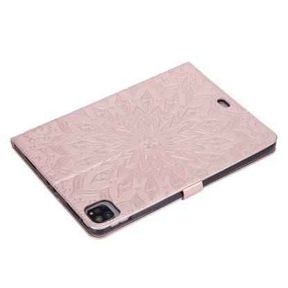 For iPad Pro 11 (2020) Pressed Printing Butterfly Pattern Horizontal Flip Leather Tablet Case with Holder & Card Slots & Wallet(Rose Gold) - iPad Pro 11 (2020) Cases by buy2fix | Online Shopping UK | buy2fix
