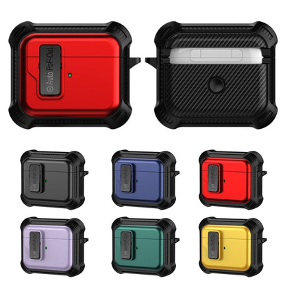 For AirPods 3 Signal Flag Wireless Earphones Case with Security Lock(Black) - For AirPods 3 by buy2fix | Online Shopping UK | buy2fix