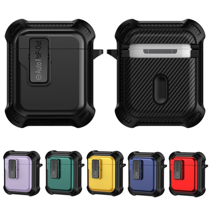 For AirPods 1 / 2 Signal Flag Wireless Earphones Case with Security Lock(Black) - For AirPods 1/2 by buy2fix | Online Shopping UK | buy2fix