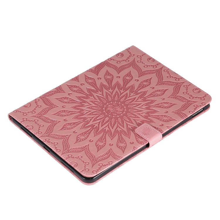 For iPad Pro 11 (2020) Pressed Printing Sunflower Pattern Horizontal Flip PU Leather Tablet Case with Holder & Card Slots & Wallet(Pink) - iPad Pro 11 (2020) Cases by buy2fix | Online Shopping UK | buy2fix