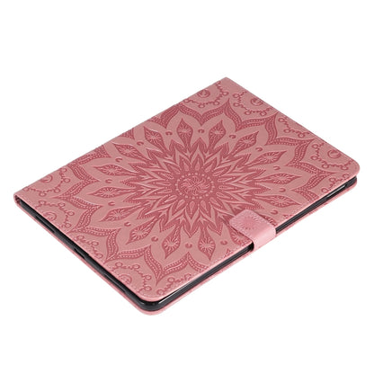 For iPad Pro 11 (2020) Pressed Printing Sunflower Pattern Horizontal Flip PU Leather Tablet Case with Holder & Card Slots & Wallet(Pink) - iPad Pro 11 (2020) Cases by buy2fix | Online Shopping UK | buy2fix