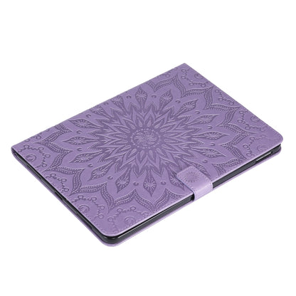 For iPad Pro 11 (2020) Pressed Printing Sunflower Pattern Horizontal Flip PU Leather Tablet Case with Holder & Card Slots & Wallet(Purple) - iPad Pro 11 (2020) Cases by buy2fix | Online Shopping UK | buy2fix