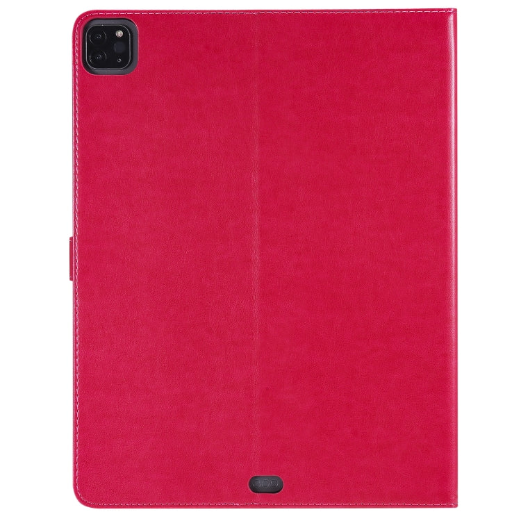 For iPad Pro 12.9 (2020) Pressed Printing Cat and Tree Pattern Horizontal Flip Leather Tablet Case with Holder & Card Slots & Wallet(Red) - iPad Pro 12.9 (2020) Cases by buy2fix | Online Shopping UK | buy2fix