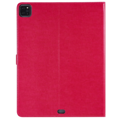 For iPad Pro 12.9 (2020) Pressed Printing Cat and Tree Pattern Horizontal Flip Leather Tablet Case with Holder & Card Slots & Wallet(Red) - iPad Pro 12.9 (2020) Cases by buy2fix | Online Shopping UK | buy2fix