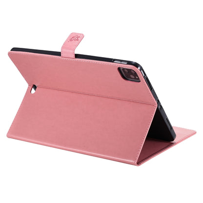 For iPad Pro 11 (2020) Pressed Printing Cat and Tree Pattern Horizontal Flip Leather Tablet Case with Holder & Card Slots & Wallet(Pink) - iPad Pro 11 (2020) Cases by buy2fix | Online Shopping UK | buy2fix
