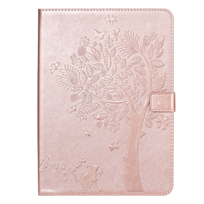 For iPad Pro 11 (2020) Pressed Printing Cat and Tree Pattern Horizontal Flip Leather Tablet Case with Holder & Card Slots & Wallet(Rose Gold) - iPad Pro 11 (2020) Cases by buy2fix | Online Shopping UK | buy2fix